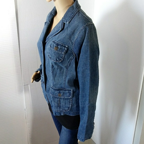 Relativity Blue Denim  Jacket Pockets Size Large - Picture 4 of 9